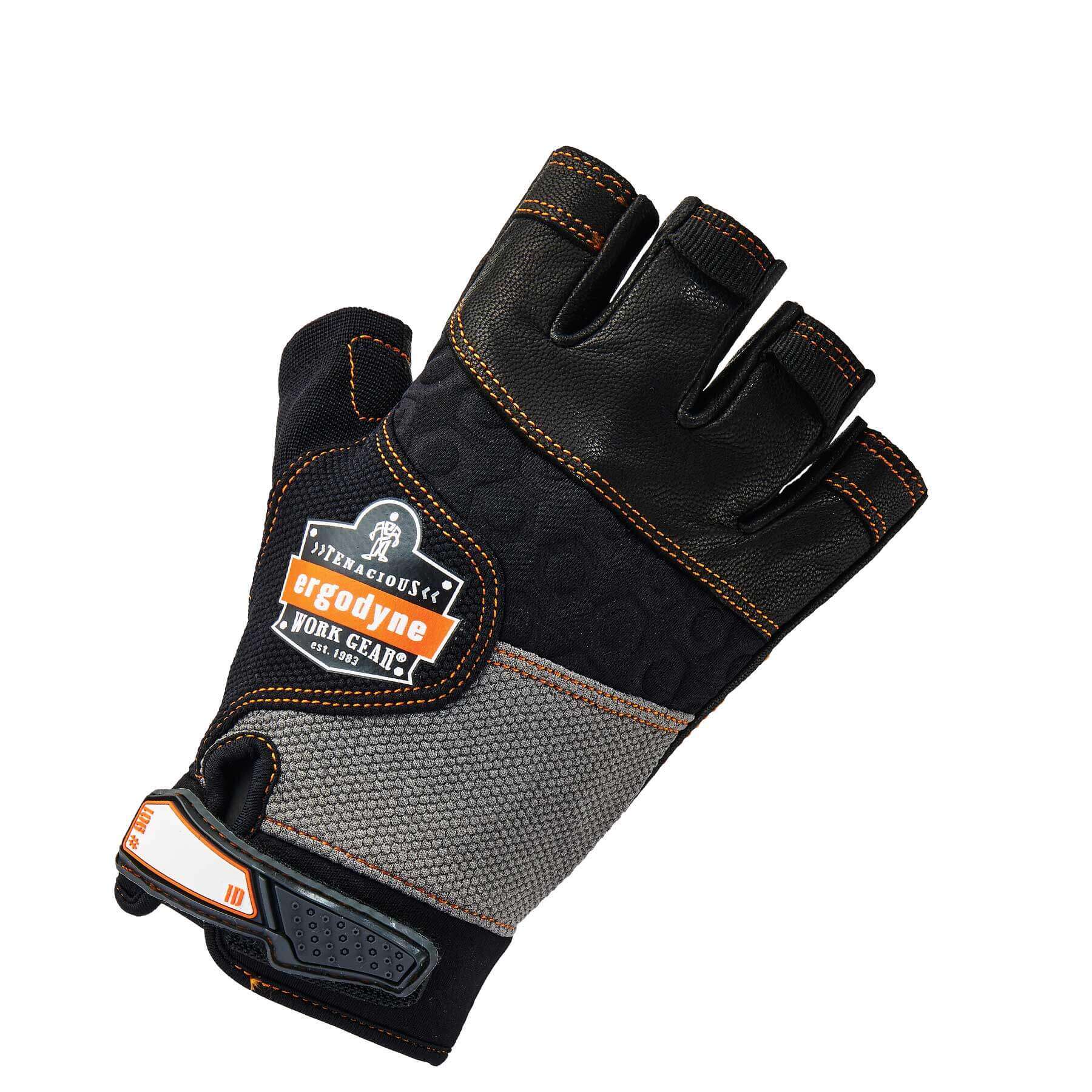 Half-Finger Leather Impact Gloves - Mechanic